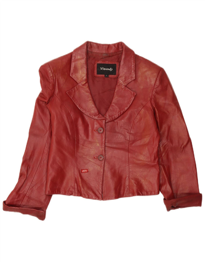 Jachetă Viventy pentru femei Crop 2 Button Blazer UK 14 Mare Bordeaux