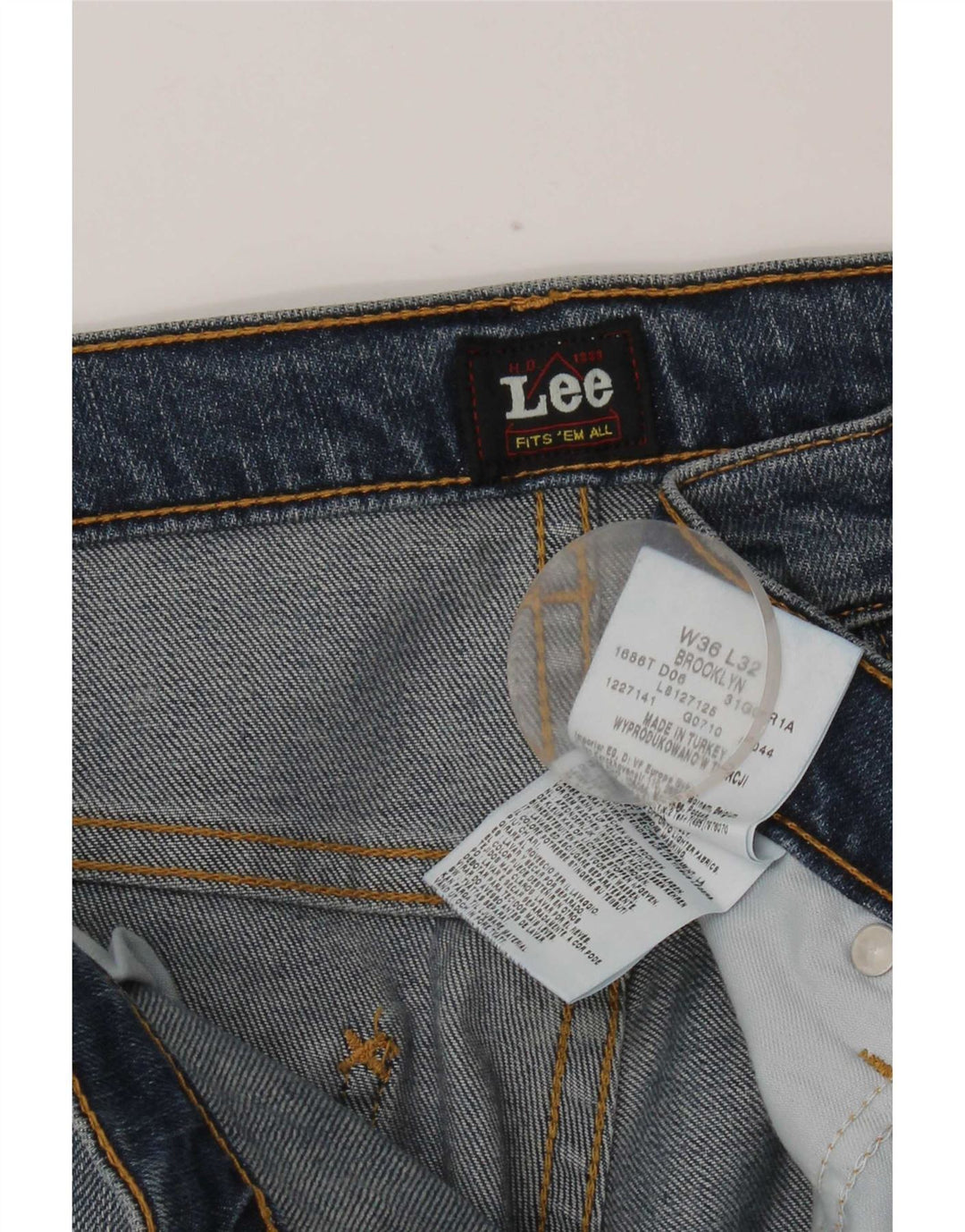 Blugi Lee Brooklyn Straight pentru bărbați W36 L32 Bumbac albastru