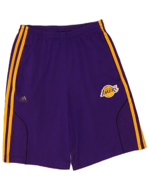 Pantaloni scurți sport adidas pentru băieți Los Angeles Lakers 13-14 ani, violet, poliester
