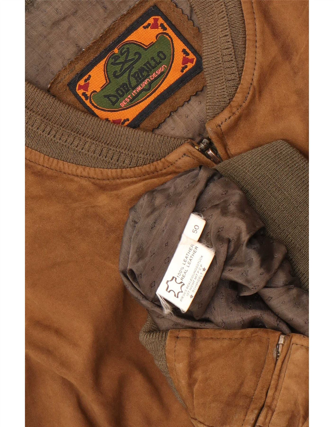 Bomber de piele intoarsa pentru barbati Don Camillo IT 50 mare, maro, piele