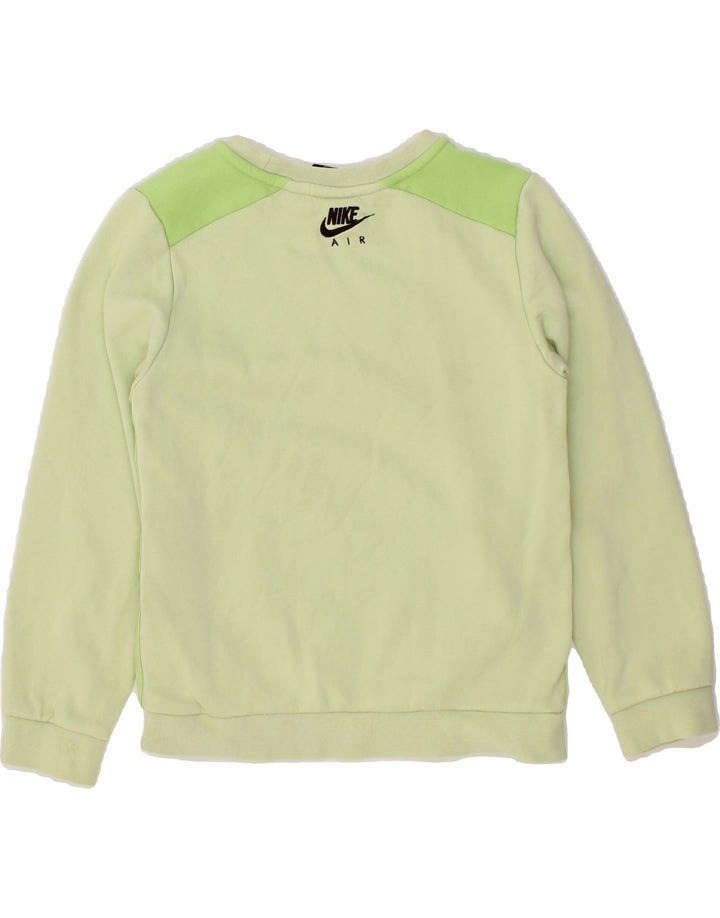 NIKE Boys Standard Fit Sweatshirt Jumper 10-11 Years Medium Green Cotton Vintage Nike and Second-Hand Nike from Messina Hembry 