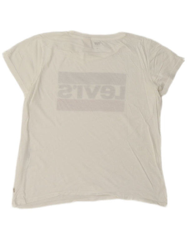 Levi's Womens Graphic T-Shirt Top UK 14 Medium White