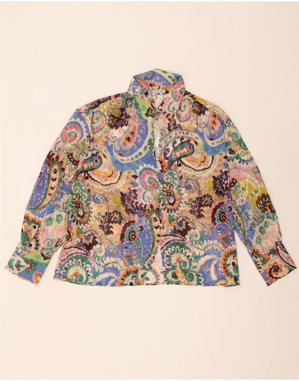 Bluză cămașă supradimensionată pentru femei Zara UK 14 Medium Multicolor Paisley