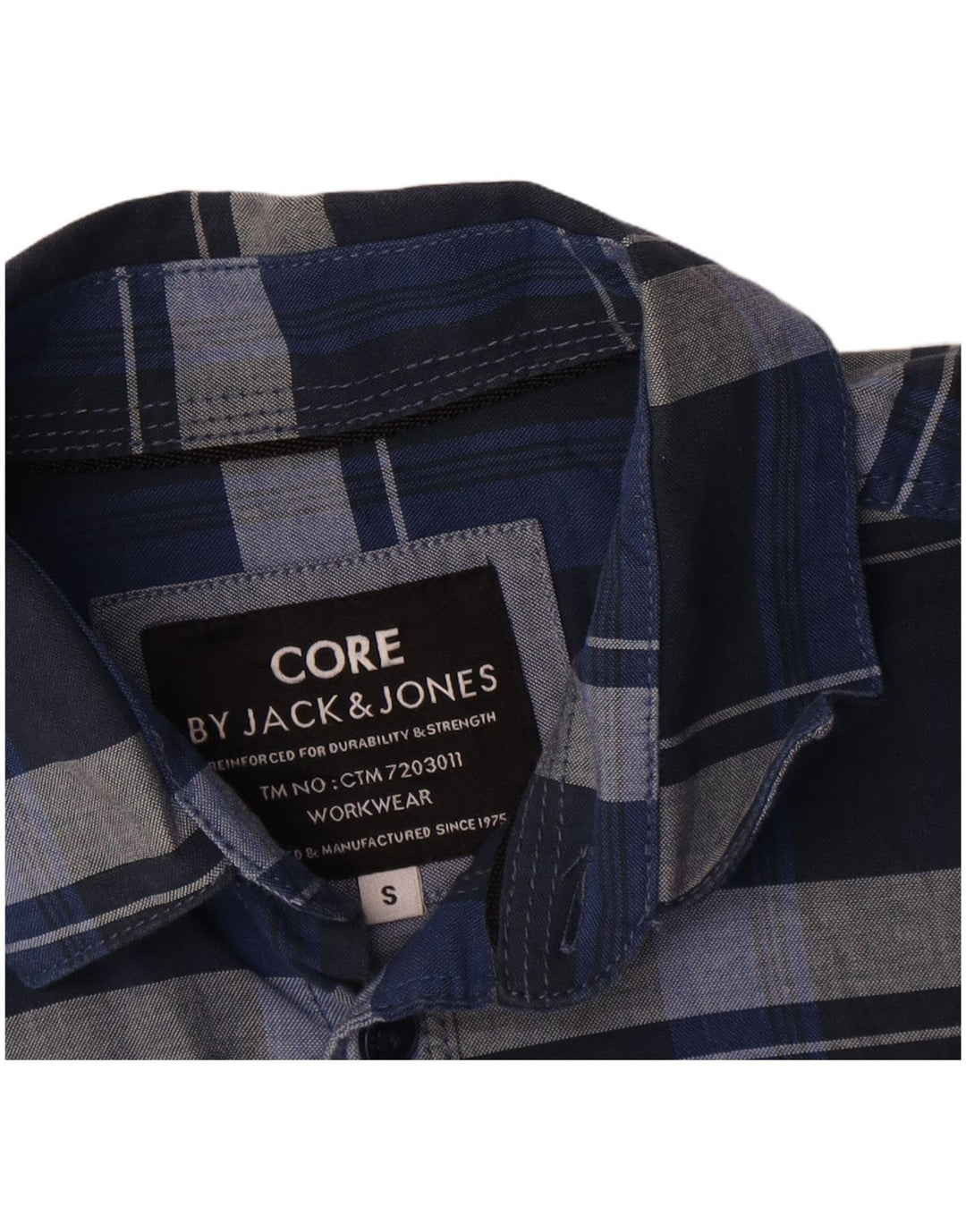 Cămașă pentru bărbați Jack & Jones Mică, din bumbac cu carouri bleumarin