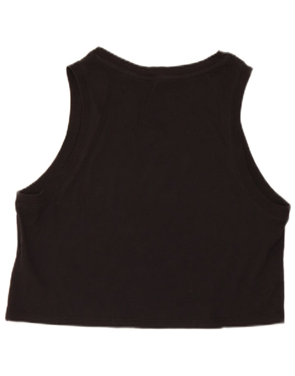 Levi's Womens Crop Graphic Vest Top UK 10 Small Black Cotton