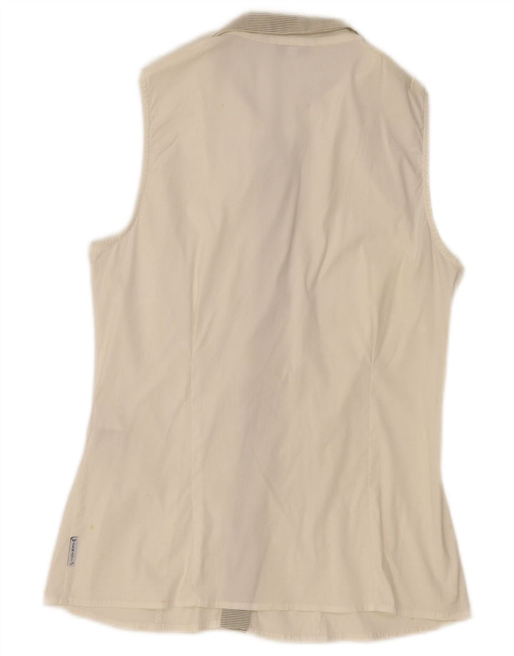 Bluză cămașă fără mâneci pentru femei Armani Jeans EU 42 Medium White Dunge