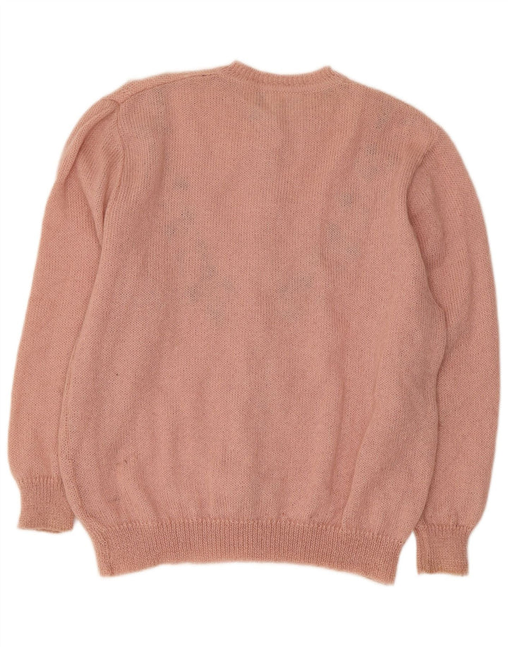 RICAMO A MANO Pulover cardigan pentru femei IT 50 XL Mohair Roz Floral