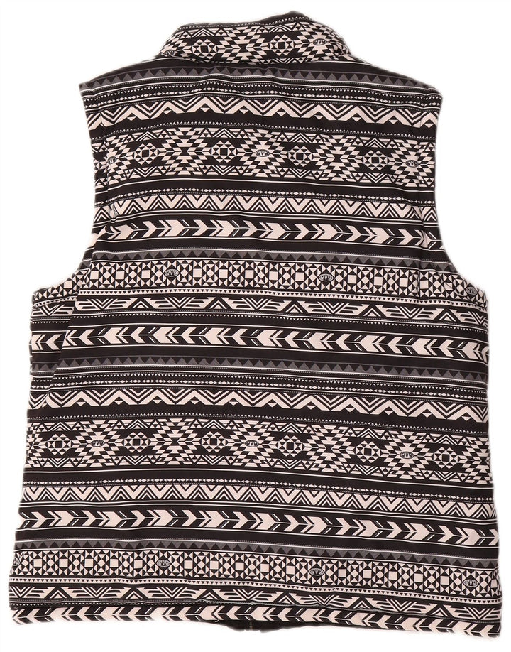 ANIMAL Womens Reversible Padded Gilet UK 12 Medium  Black Geometric