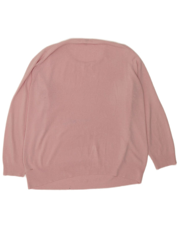 Pulover pentru femei Marks & Spencer cu decolteu triplu, UK 18 XL, roz