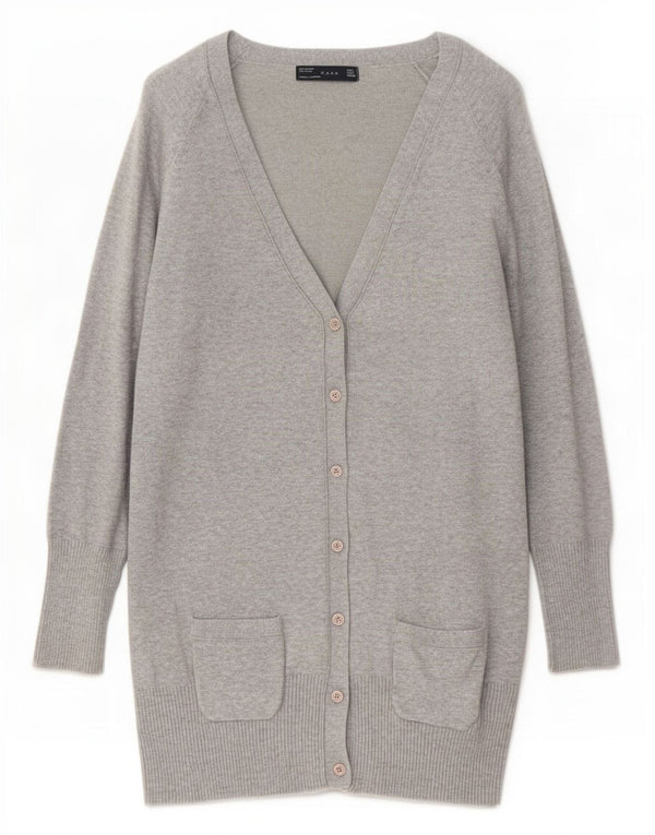 Pulover cardigan pentru femeie Zara UK 16 mare bumbac gri