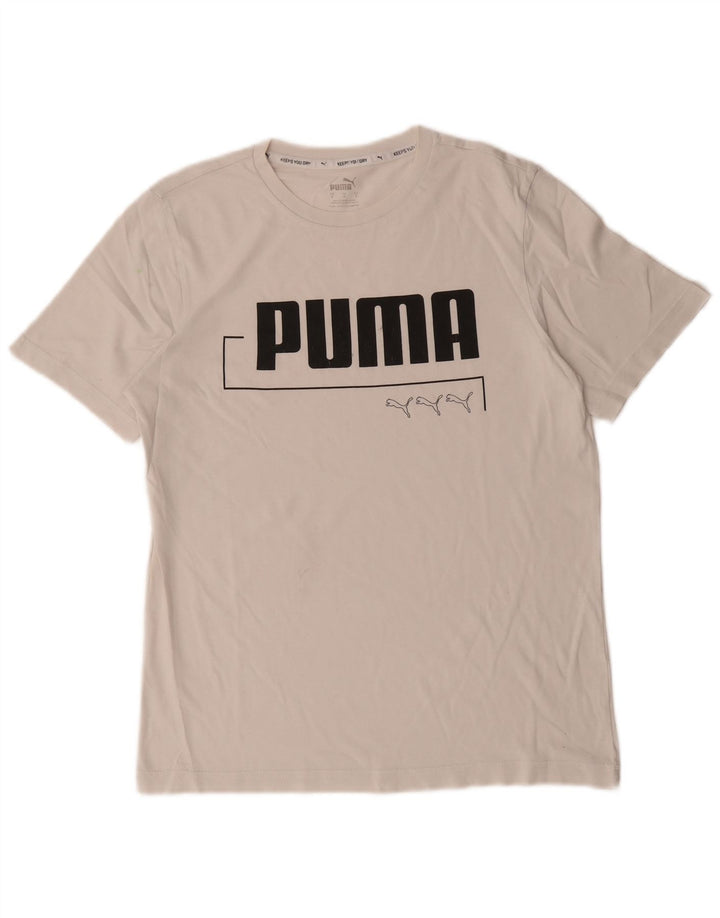Tricou grafic Puma pentru bărbați Top mic, alb, bumbac