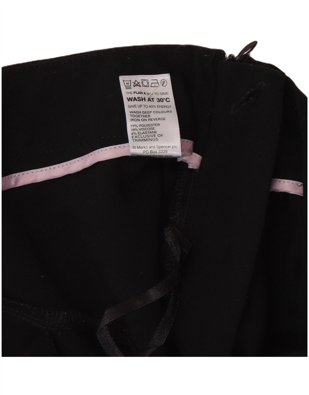 Fustă A-Line pentru femei Marks & Spencer UK 14 Large W32 Poliester negru