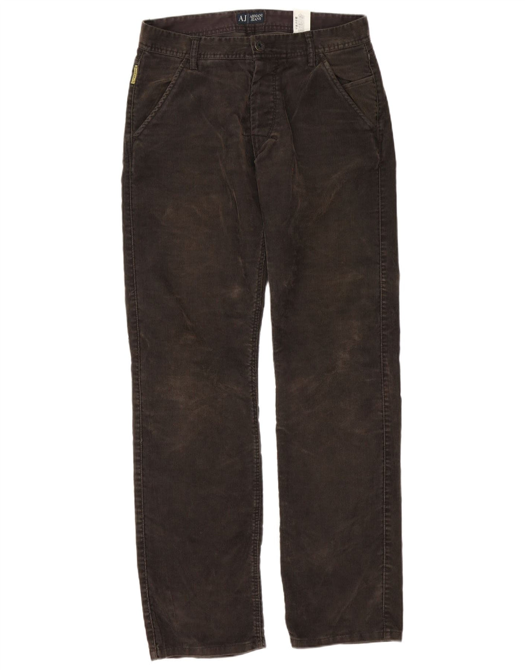 Armani Pantaloni drepti din velur pentru bărbați L32 L34 Poliester maro