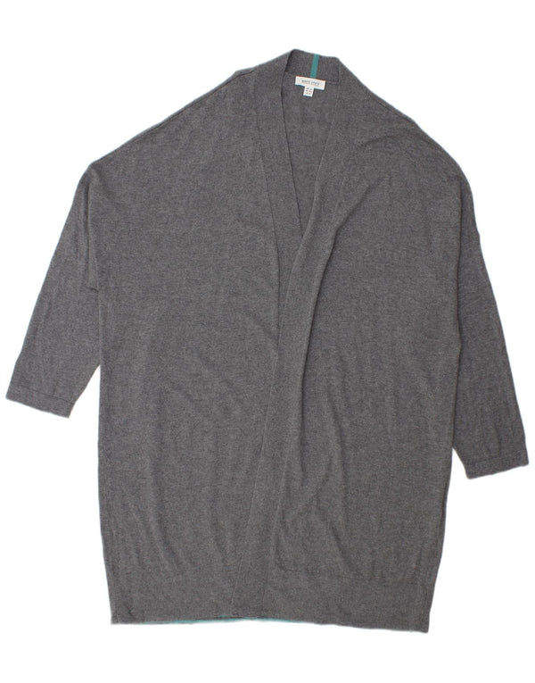 White Stuff Pulover cardigan cu paragate supradimensionat pentru femei UK 22 2XL Lână gri