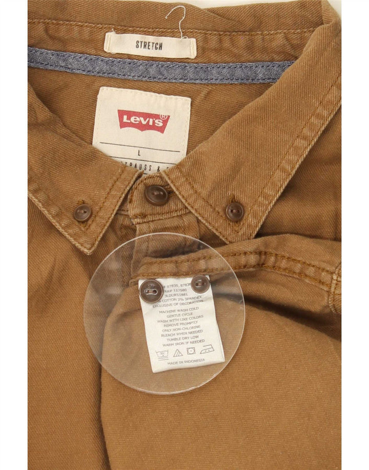 Cămașă elastică pentru bărbați Levi's, mare, bej, bumbac