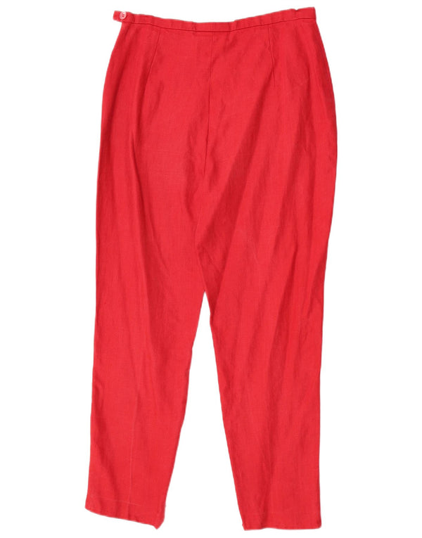 Max Mara Pantaloni casual conici pentru femei UK 12 Medium W28 L27 Red Linen
