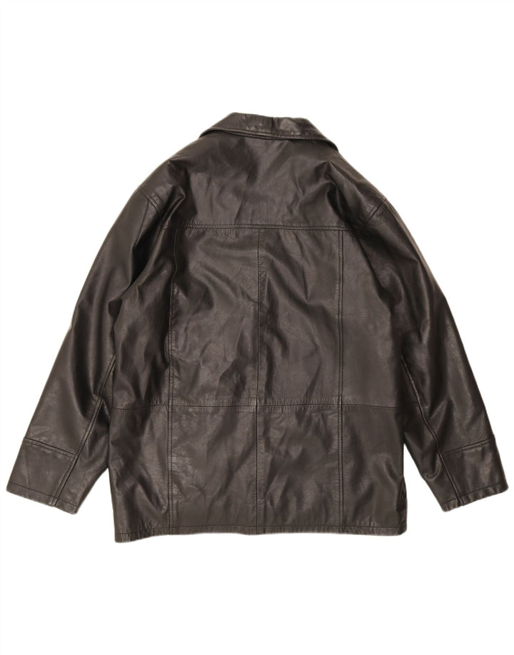 Jachetă de piele vintage pentru bărbați UK 40 Large Black