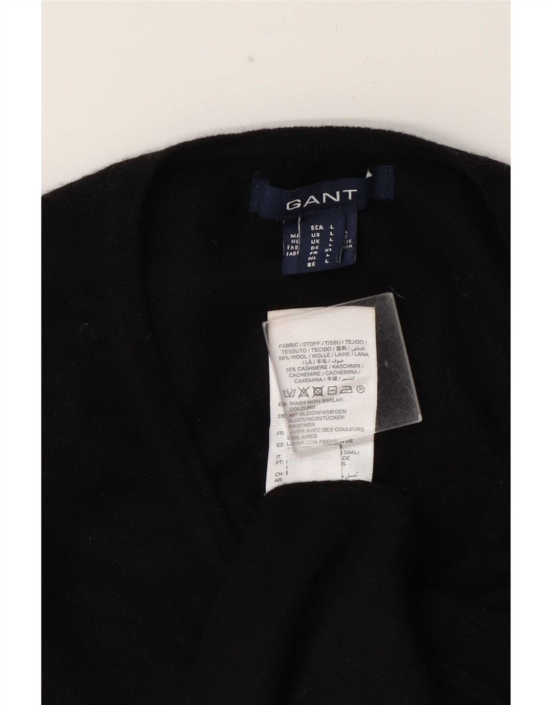 Pulover cu decolteu în V Gant pentru femei UK 14 Lână mare neagră