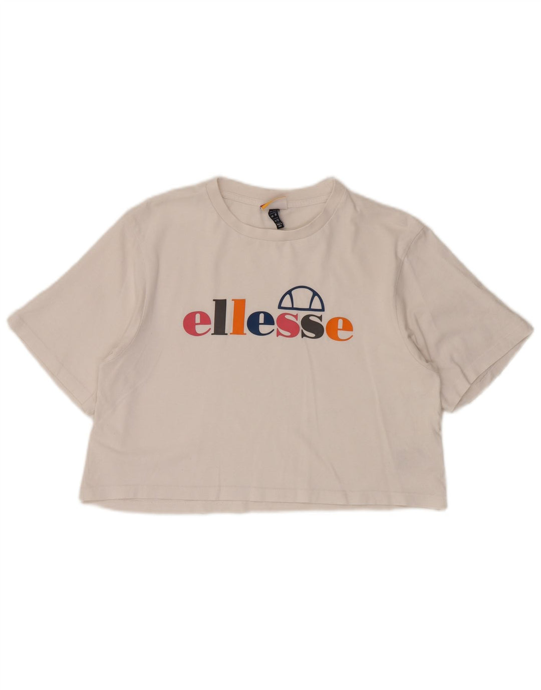 ELLESSE Tricou cu grafic crop Top UK 12 Bumbac alb mediu