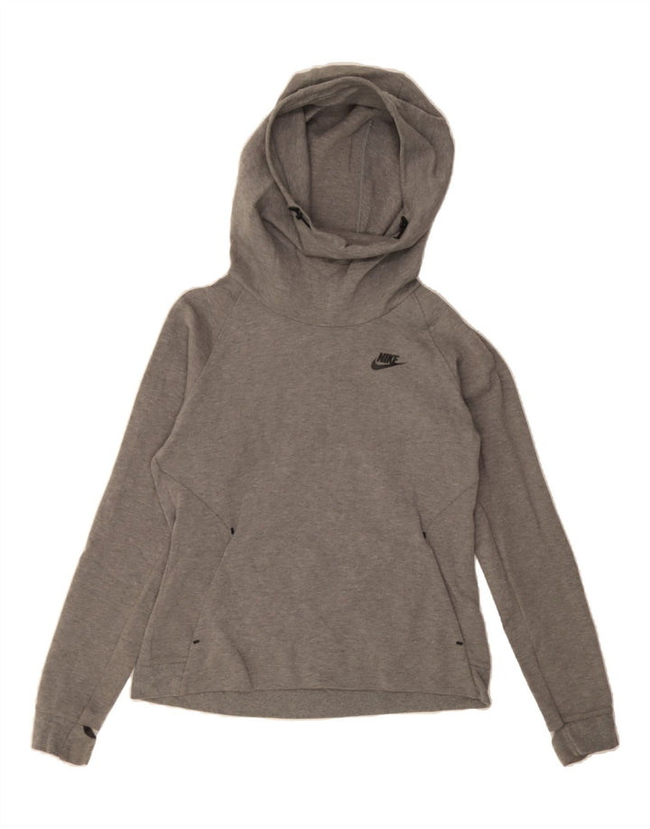 NIKE Womens Hoodie Jumper UK 14 Medium Grey Cotton Vintage Nike and Second-Hand Nike from Messina Hembry 