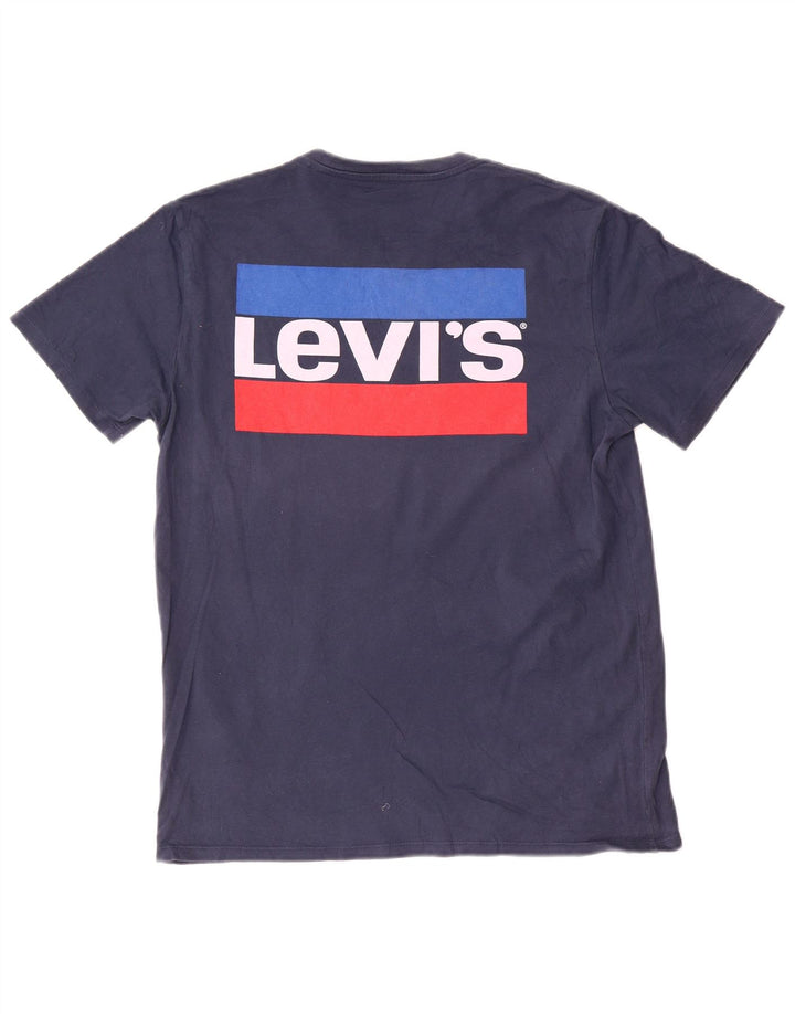 Tricou grafic pentru bărbați Levi's Top mediu din bumbac bleumarin