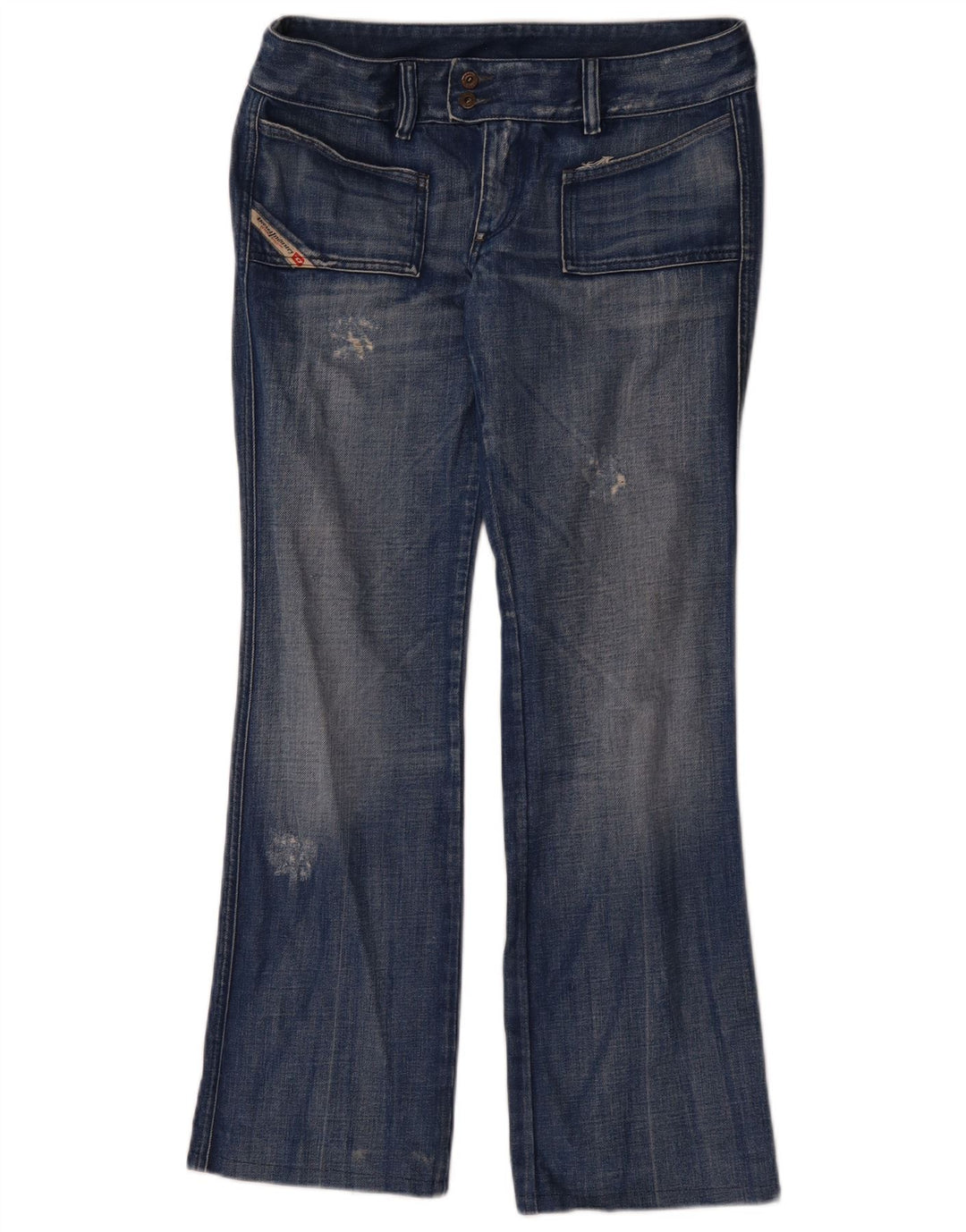 DIESEL Blugi Bootcut Distressed pentru Damă W31 L29 Bumbac Albastru