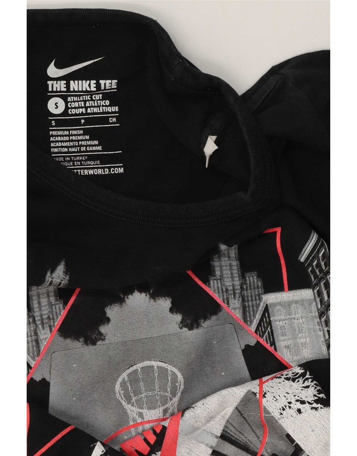 Tricou grafic Nike pentru bărbați, cu croială atletică, top mic negru