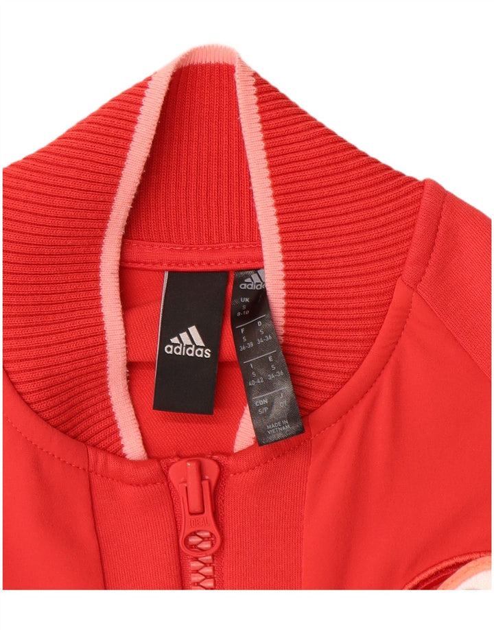 Jachetă de trening pentru femei ADIDAS Marea Britanie 8/10, nailon colorblock roșu mic