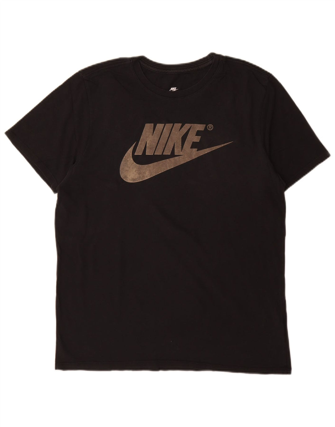 Tricou grafic Nike pentru bărbați, cu croială atletică, top mediu din bumbac negru