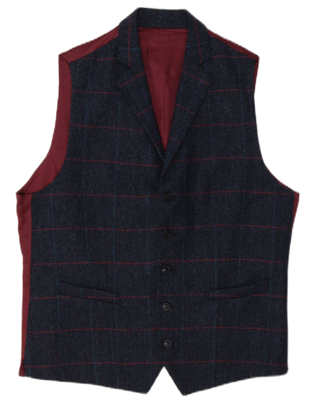 Hawes & Curtis Vestă pentru bărbați UK 40 Medium Bleumarin Check Viscose