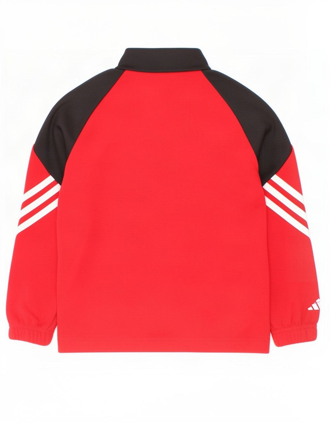 Adidas Boys Zip Neck Pullover Trening Top 5-6 ani XS Red Colorblock