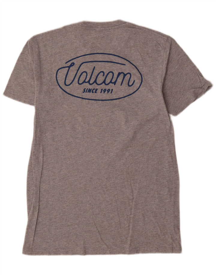 Tricou grafic pentru bărbați Volcom Top mic, gri, bumbac cu pete