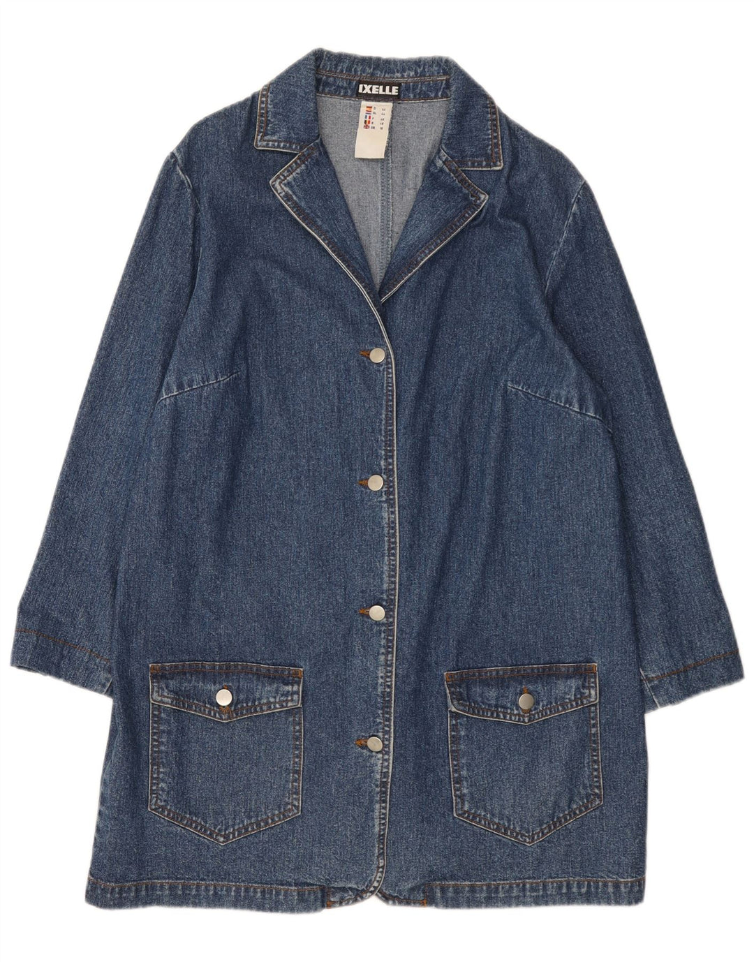 Palton de blugi vintage pentru femei UK 18 XL, bumbac albastru
