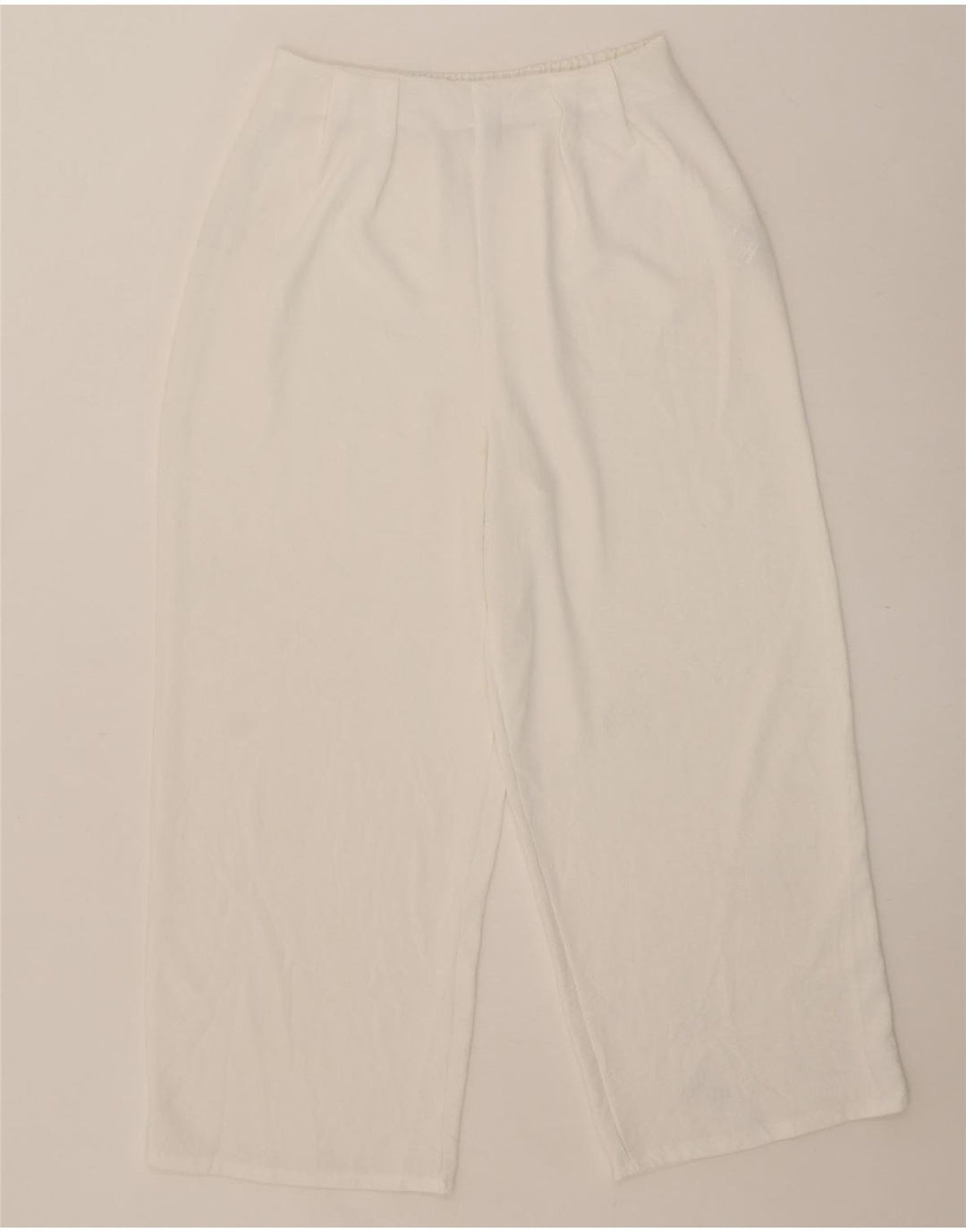Pantaloni chino largi pentru femei Zara Mediu L28 L25 Poliester alb