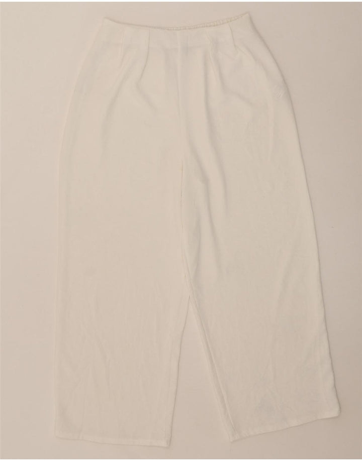 Pantaloni chino largi pentru femei Zara Mediu L28 L25 Poliester alb
