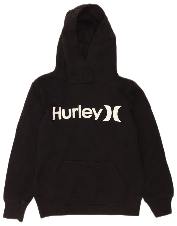Pulover cu glugă cu grafic pentru băieți Hurley 7-8 ani mic bumbac negru