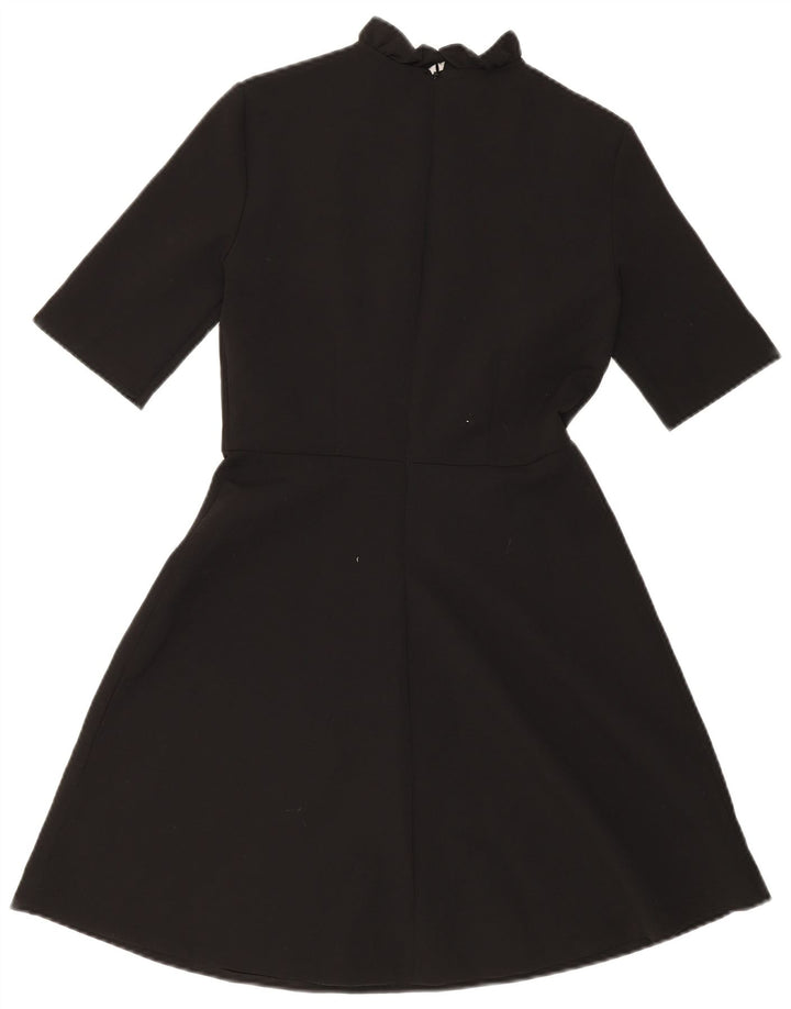 Rochie A-Line pentru femei ZARA UK 10 Poliester Floral Negru Mic