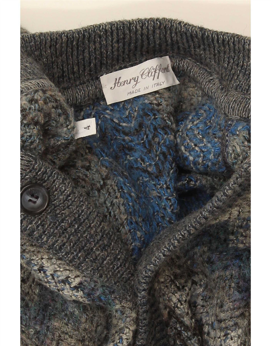 Pulover Cardigan Vintage pentru bărbați, chevron mare, gri