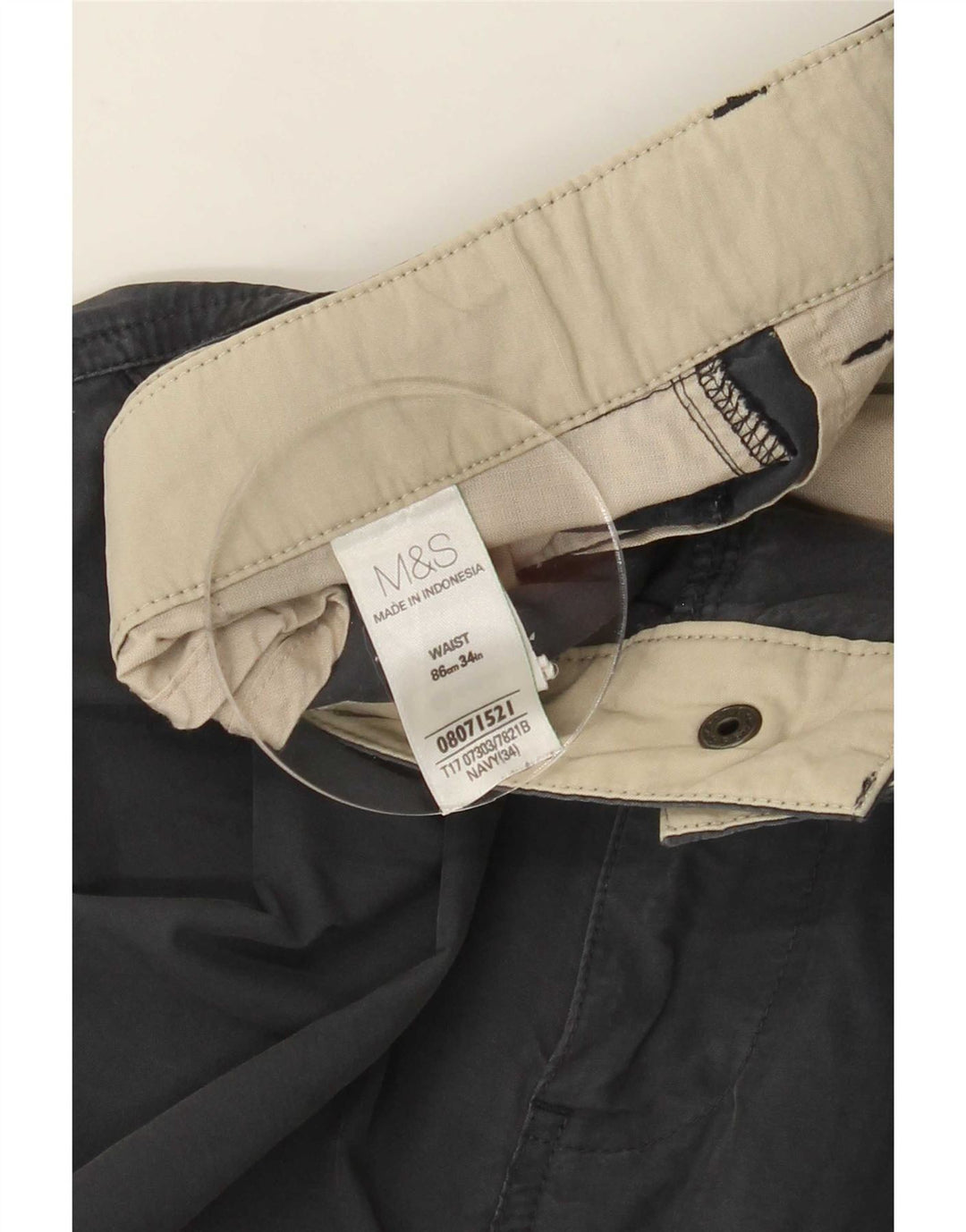 Pantaloni scurți cargo pentru bărbați Marks & Spencer, mari W34, bumbac bleumarin