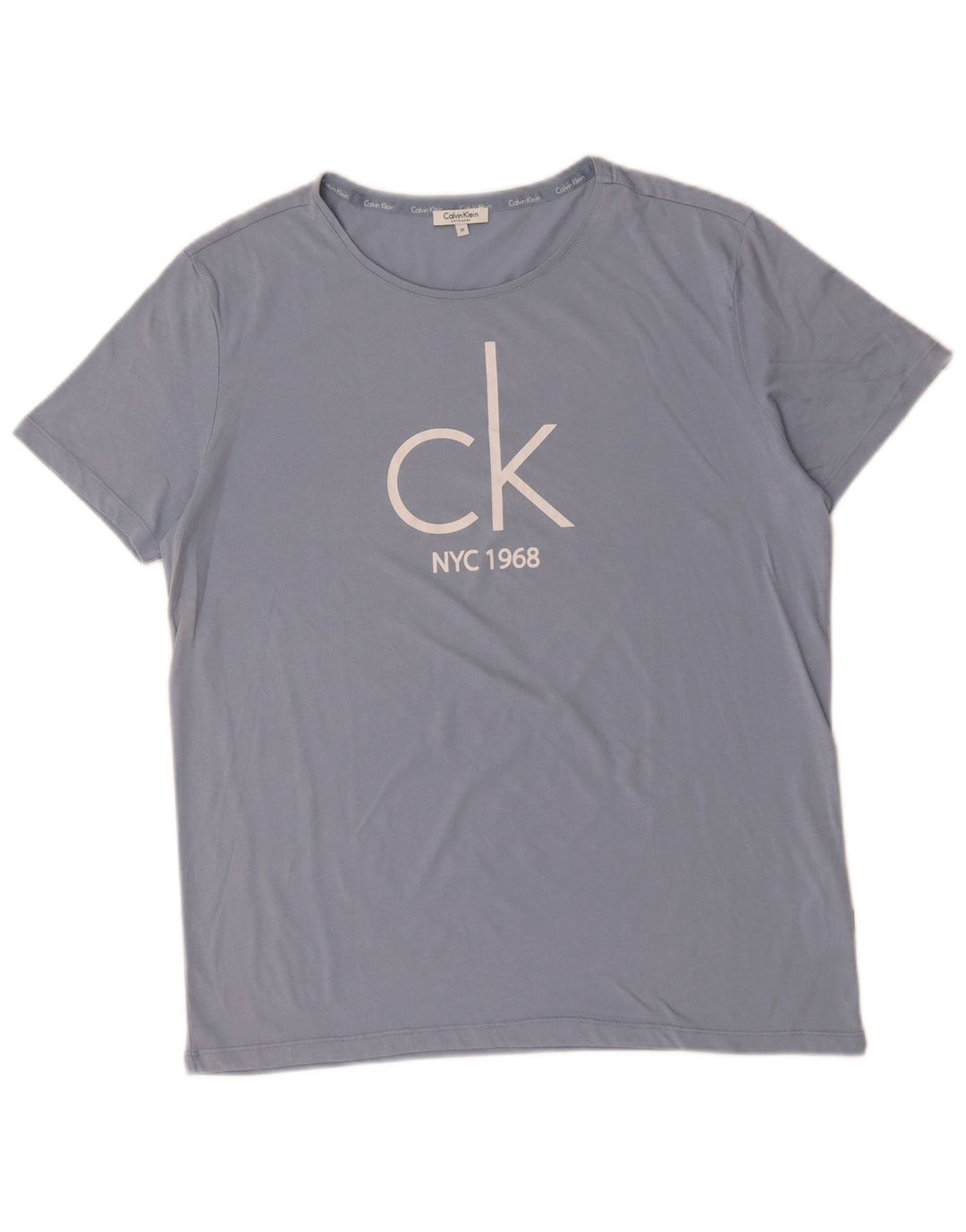 Tricou grafic pentru bărbați CALVIN KLEIN Top din bumbac albastru mediu