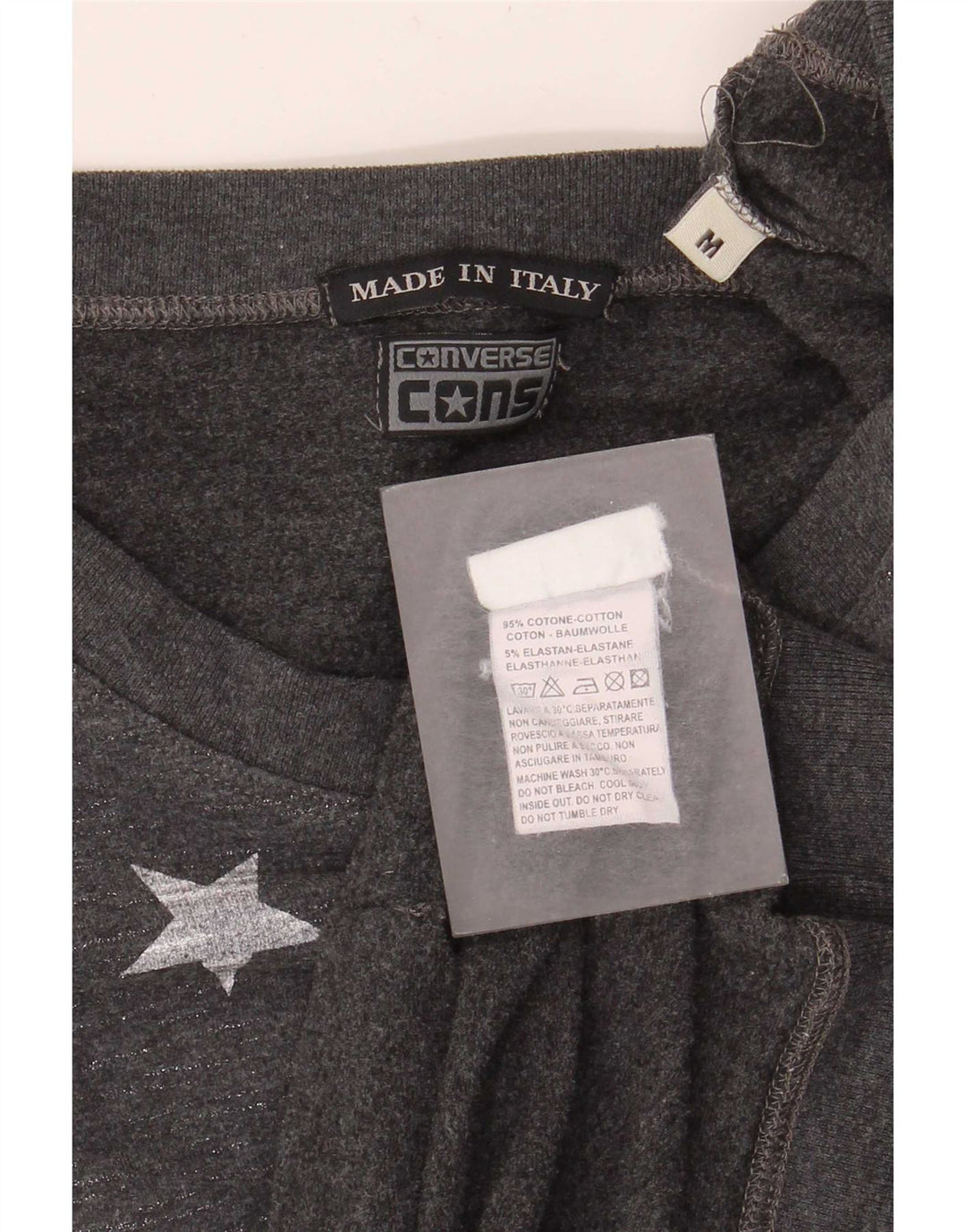 Pulover cu grafic pentru femei Converse UK 12 Medium Grey Flecked