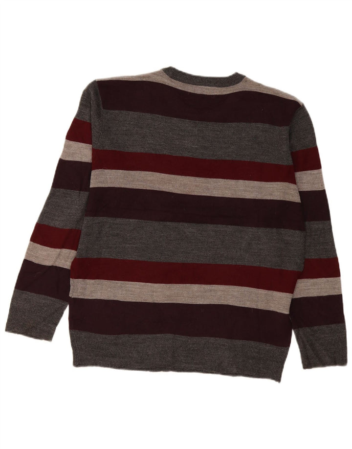 Pierre Cardin Pulover pentru bărbați cu decolteu rotund, cu dungi mici, multicolore