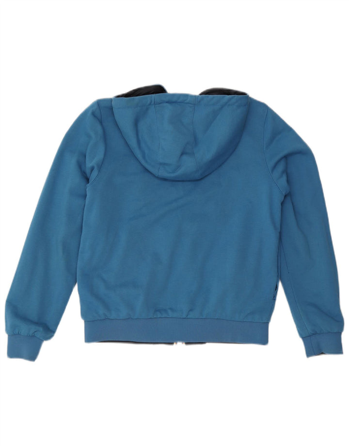 Jachetă reversibilă cu glugă K-Way pentru femei UK 10 mic bumbac bleumarin