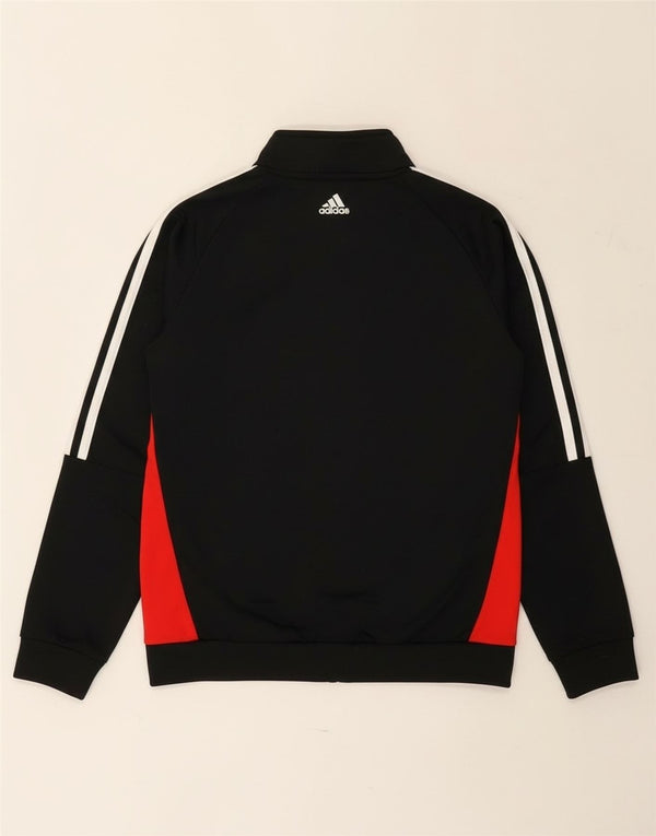 Jachetă de top pentru trening grafic Adidas pentru băieți 11-12 ani, negru, color block