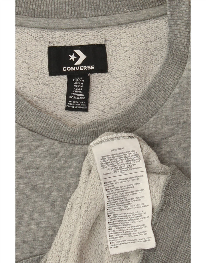 Pulover pentru bărbați CONVERSE, bumbac, gri mediu