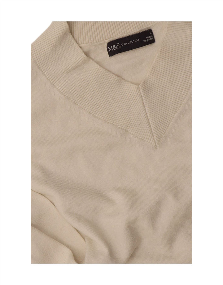 Pulover cu decolteu în V pentru femei Marks & Spencer UK 14 Medium Off White