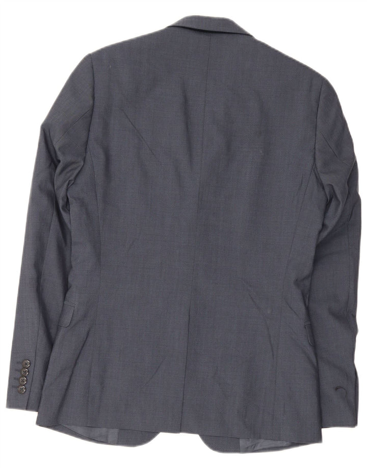 Jachetă pentru bărbați Dkny, cu 2 nasturi, slim fit, UK 36, lână bleumarin mică