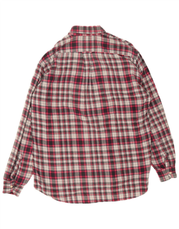 Cămașă de flanel vintage pentru bărbați, bumbac cu carouri mari, roșii