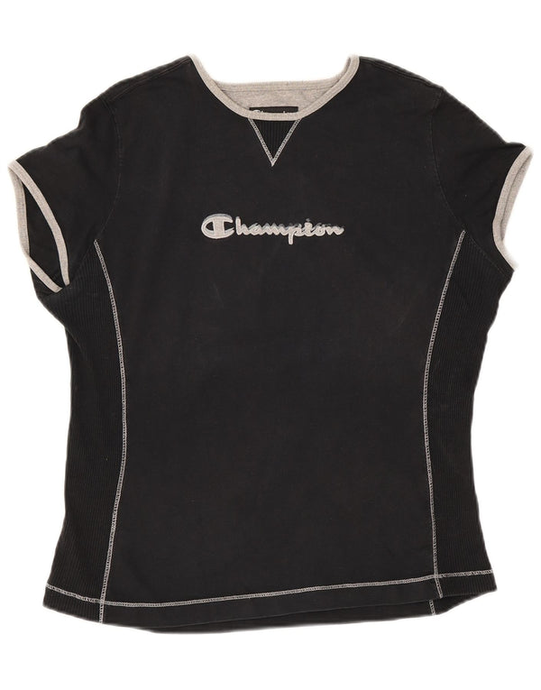 Tricou cu grafic Champion pentru femei Top UK 18 XL Bumbac negru