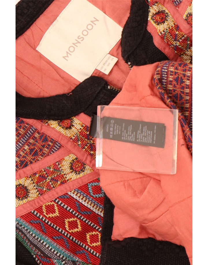 Sacou blazer pentru femei Monsoon UK 18 XL, bumbac negru Fair Isle